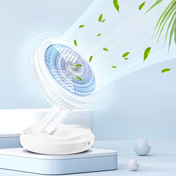 Ventilador USB Plegable-con Luz Nocturna Mini Ventiladora Recargable 4000mAh Recargable Batería Giratorio de 360 ° de Mesa con 4 Velocidades Ventilado precio
