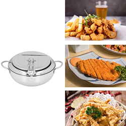 Shipenophy Freidora Japonesa Tempura Pequeña de Acero Inoxidable con Control de Temperatura Y Drenaje de Aceite para Freír Patatas Fritas, Nuggets de  precio