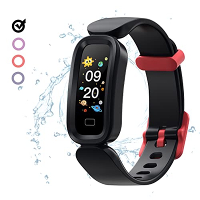 joyliveCY Fitness Tracker para Niños, Negro Rastreador de Actividad para Chicos Inteligente Impermeable IP68 con Podómetro Pulsómetros Monitor de Sueñ