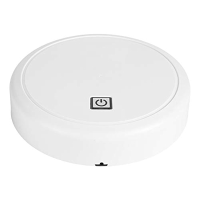 Tomantery Robot de Limpieza Inteligente, Barredora Inteligente con Motor de CC de 3,7 V Y 3 W con Cable de Carga USB para Oficina para el Hogar(Blanco
