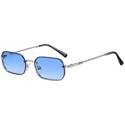 H HELMUT JUST Gafas de Sol Pequeñas para Mujer Hombre Rectangulares Retro Vintage sin Montura UV400 en oferta