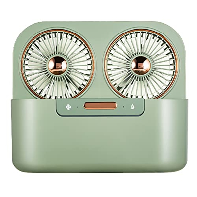 ANGELIA COMEAUX Enfriador De Aire Portátil, Ventilador De Escritorio De Bajo Ruido Recargable por USB con 3 Velocidades Y Humidificador De Tanque De A
