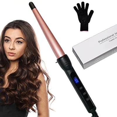 Rizador de pelo profesional de 13 a 25 mm, rizador de pelo con revestimiento de cerámica PTC, forma en espiral, plancha de pelo con 100 °C a 230 °C. T