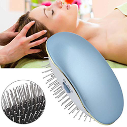 Cepillo de masaje eléctrico con iones para el cuero cabelludo, masajeador con iones negativos y terapia de vibración, antiestático y magnético para el en oferta
