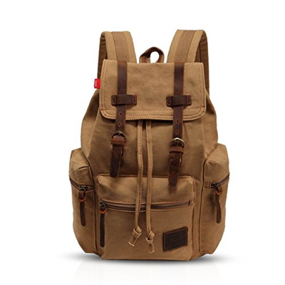 FANDARE Retro Mochila Ordenador 15.6 Pulgadas Portátil Estudiante Morral al Aire Libre Viaje Trabajo Escuela Lona