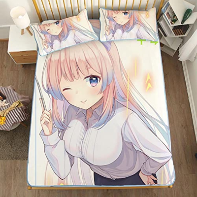 ACOSDARY Impacto de Genshin: Sangonomiya Kokomi camisa suelta Colchón, Microfibras de impresión 3D Alfombrilla de seda de hielo de anime, almohadilla 