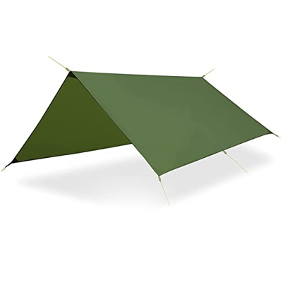 Hammock Rain Fly Cent Tent Tarp 300x300cm, Tarp Camping Camping Shelter Sunshade portátil a Prueba de Viento a Prueba de Viento para Viajes al Aire Li