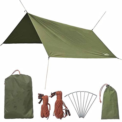 FMOPQ Camping Lona Impermeable Carpa Hamaca Lona Lluvia Mosca Picnic Mat con Bolsa de Transporte toldo al Aire Libre Refugio de Playa