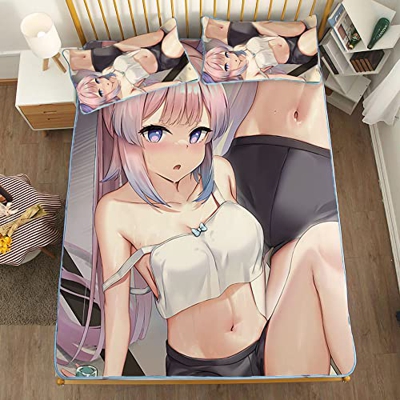 ACOSDARY Impacto de Genshin: Sangonomiya Kokomi ropa de deporte Colchón, Microfibras de impresión 3D Alfombrilla de seda de hielo de anime, almohadill