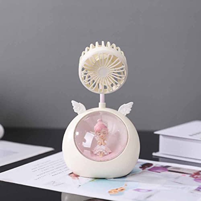 Sueño Ventilador Electrico Usb Pequeño Ventilador USB Mini Dibujos Animados Princesa Luz De Noche Ventilador Silencioso Adecuado Para El Hogar/Oficina