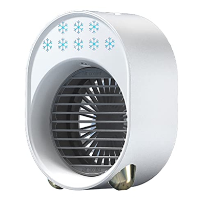Enfriador De Aire Portátil, Ventilador De Enfriamiento De Aire De Bajo Ruido, Con 3 Configuraciones De Velocidad Y 7 Luces Nocturnas, Recargable Por U