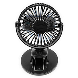 Acan Tradineur - Mini Ventilador Recargable portátil con Pinza, rotación 360º, 3 velocidades, silencioso, diseño Compacto, 22 x 10,5 x 3,5 cm, Color A precio