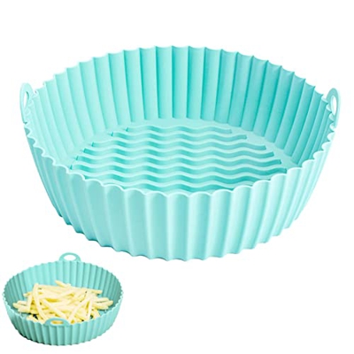 herommy Olla de Silicona para freidora de Aire - Sartén de Silicona Antiadherente Reutilizable para freidora de Aire,Sartén de Silicona para freidora 