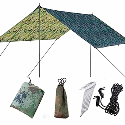 FMOPQ Hamaca Grande Impermeable para Lluvia, Carpa para Moscas, Lona, ​​Ligera, portátil, Resistente al Agua, Ripstop, fácil de Plegar, protección Sol