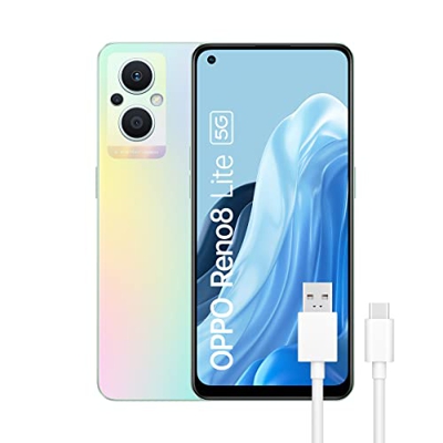 OPPO Reno 8 Lite 5G - Teléfono Móvil libre, 8GB+128GB, Cámara 64+2+2+16 MP, Smartphone Android, Batería 4500mAh, Carga Rápida 33W, Dual SIM - Rainbow