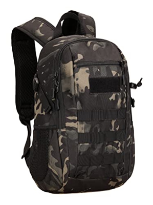 Yakmoo Mochila de Asalto Estilo Militar Táctico Molle Sistema Bolsa de Estudiante Mini Mochila Impermeable 12L al Aire Libre