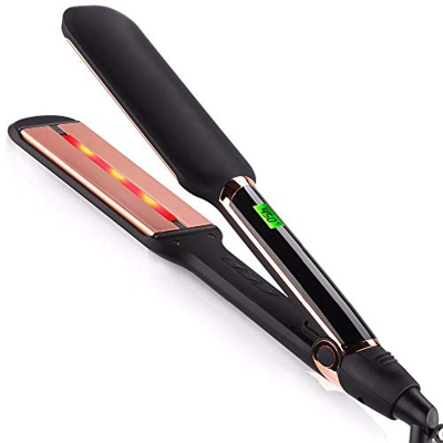 Plancha de Pelo Recta infrarroja de Pelo LCD Pantalla de Cristal líquido Férula eléctrica no Hace daño a la Tarjeta de alisado Multifuncional de cerám