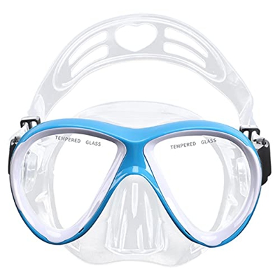 RobinEllis Máscara de Buceo Profesional Snorkel Gafas Antivaho Gafas Máscara de Snorkel al Aire Libre de Silicona,Blue,One Size