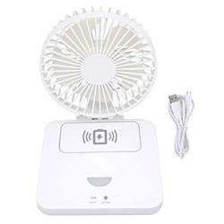 Ventilador eléctrico, ventilador de escritorio USB, compatible con carga de teléfono inalámbrico, luz nocturna regulable, 3 velocidades, ventilador de precio