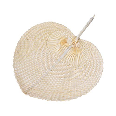 Eastuy Pure Handmade DIY Heart Shaped Bamboo Woven Fan - Ventilador de refrigeración para verano (38 x 30 cm)