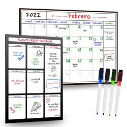 Previs Combo Calendario Magnético Mensual + Planificador Semanal Magnético para Nevera y Escritorio - Organizador con Imán - Planificador Jornada, Men precio