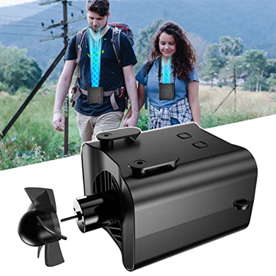 LIMEME Ventilador Portátil con Clip para La Cintura 3 En 1, Ventilador para La Cintura/Ventilador para El Collar/Carga Tu Teléfono/Linterna, 3 Velocid