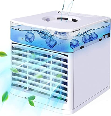 VVLXRIC Mini Enfriador De Aire Silencioso, EnfríA Y Humedece Ventilador Aire Frio - Cree Su Zona De Enfriamiento Personal Mini Ventilador, para El Dor