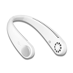 Ventilador de cuello portátil, ventilador sin ceño sin ceño libre, ventilador personal portátil de 4000 mAh operable, sin hojas, recargable, diseño de en oferta