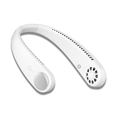 Ventilador de cuello portátil, ventilador sin ceño sin ceño libre, ventilador personal portátil de 4000 mAh operable, sin hojas, recargable, diseño de