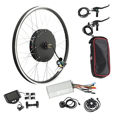 FOUF Kit de Conversión de Bicicleta Eléctrica de 26 Pulgadas 48V 1000W Kit de Conversión de Motor de Cubo de Rueda Trasera con Medidor LCD8H