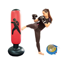 Bolsa de perforación de niños inflables de 63 pulgadas con la bomba de bonificación - Bolso de la torre boxeo destino pie, rebote rápido, alivio estré características