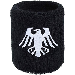 Vikings Crow - Muñequera vikinga con bordado de águila para el sudor y tejido de rizo absorbente nórdico duro Rock Merch muñeca brazo negro Heavy Meta precio