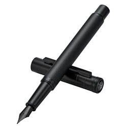 Hongdian - Pluma estilográfica de bosque negro mate, punta media, diseño clásico con convertidor y caja de metal precio