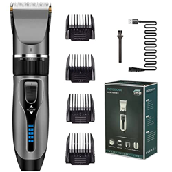 Maquina Cortar Pelo Profesional, Cortapelos Hombre & Recortadora de Barba, USB Recargable Sin Cable Clippers con Pantalla LED para Familia Hombres Niñ precio