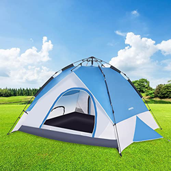Honganrunli Tienda de campaña, tienda familiar para 4 personas, resistente al agua, protección solar, tienda de campaña, montaje rápido para camping,  características