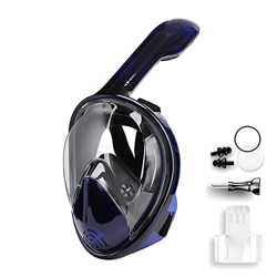 KEYOZA Máscara De Buceo 180 ° Antivaho Antifugas con Tubo Plegable Y Soporte para Cámara para Adultos Y Niños Jóvenes para Esnórquel Seco, Natación,A, en oferta