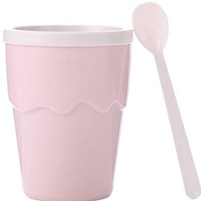 Copa para hacer hielo granizado, Vaso de batido congelado rápido, Taza para hacer helados con cuchara, Batido de leche hecho en casa Máquina para hace