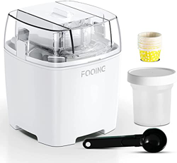 FOOING Heladera de 1,5 L con botón giratorio (de 5 a 30 minutos), heladera de acero inoxidable, apta para sorbetes, yogur congelado y helado. precio