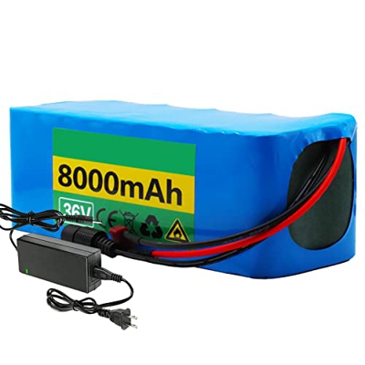 FREEDOH Batería Litio De 36V 8Ah 10S3P Ebike Paquete Batería Iones Litio para Bicicletas Eléctricas con Cargador De 42V 2A Y BMS para Bicicletas Eléct