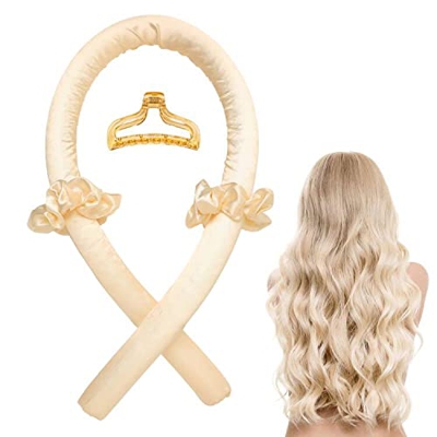 Heatless Curling Rod Cinta para la cabeza, no Heat Silk Curling Ribbbbon, rizador de pelo para estilo DIY, rulos sin calor, con horquilla para pelo la