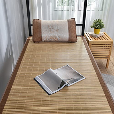 HCZS Colchoneta de refrigeración, colchoneta de Verano de bambú, colchón de Cama de bambú Plegable, colchoneta Suave con Aire Acondicionado, Almohadil