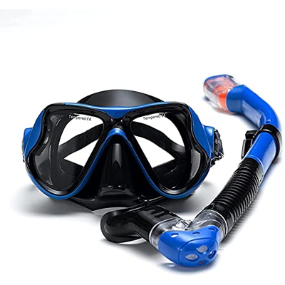 KEYOZA Máscara De Esnórquel Seco Traje De Esnórquel Profesional para Adultos Y Jóvenes, Gafas Panorámicas Antivaho De 180 °, Máscara De Buceo Y Nataci