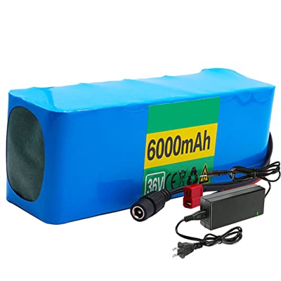 FREEDOH Batería Bicicleta Eléctrica De 36V 6Ah 10S2P Paquete Batería Iones Litio Bicicletas Eléctricas con Cargador Y BMS para Bicicletas De Calle Elé