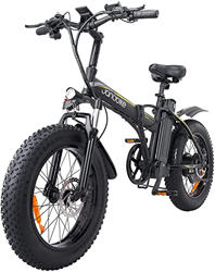 Bicicleta Eléctrica 20" x 4.0 Fat Tire, Shimano 7vel, Frenos hidráulicos XOD Delanteros y Traseros, Bicicleta eléctrica Urbana Plegable con, batería e en oferta