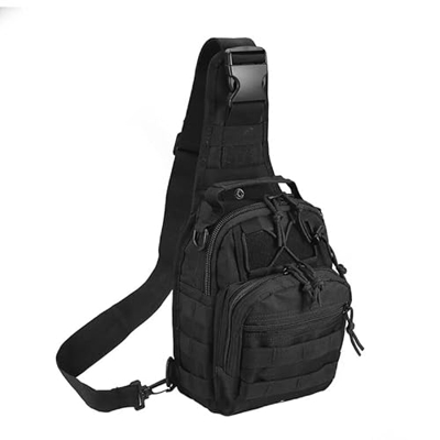 CLIPSEAM Táctical Bolso de Pecho con Puerto de Carga USB con Bolsillo de Botella de Agua Hombro Bandolera Estilo Militar Impermeable para Caza Correr 