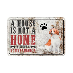 Letrero de metal para perro de mastín napolitano con texto en inglés "Una casa no es un hogar sin perro", estilo vintage, estilo vintage, para pared,  características
