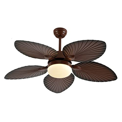 n/a Techos De Las Hojas De Palmera Ventilador Con LED Luces Y Control Remoto 3 Cambia De Color Lámpara Silenciosa Motor De Cobre Puro (Color : Brown)