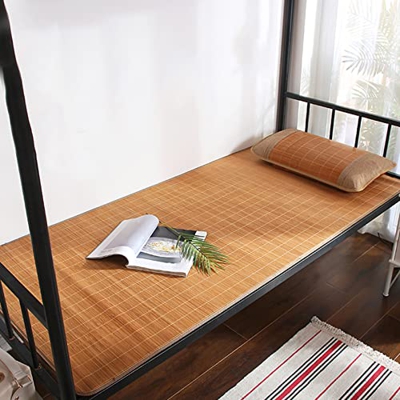 HCZS Almohadilla para Dormir refrescante de Verano, Cama con tapete de bambú, colchón para Dormir refrescante Plegable, tapete Suave con Aire Acondici