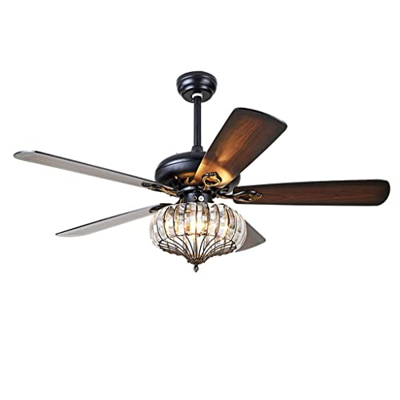 n/a Ventilador De Techo Con LED Lámpara Hoja De Control Remoto 3 Velocidades Función Inversa Ajustable A Través De ADEREZO Cambiar