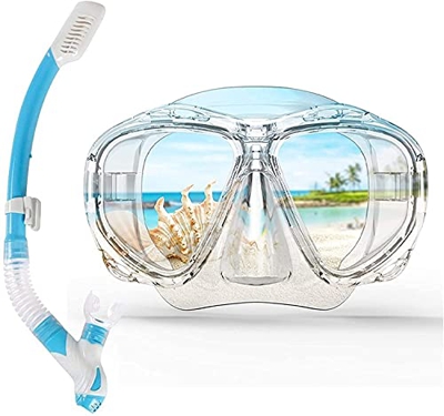 KEYOZA Máscara De Buceo Máscaras De Buceo Profesional Scuba Snorkels Máscara Equipo Gafas Buceo Natación Easy Breath Tube Set para Adultos (Color : Gr